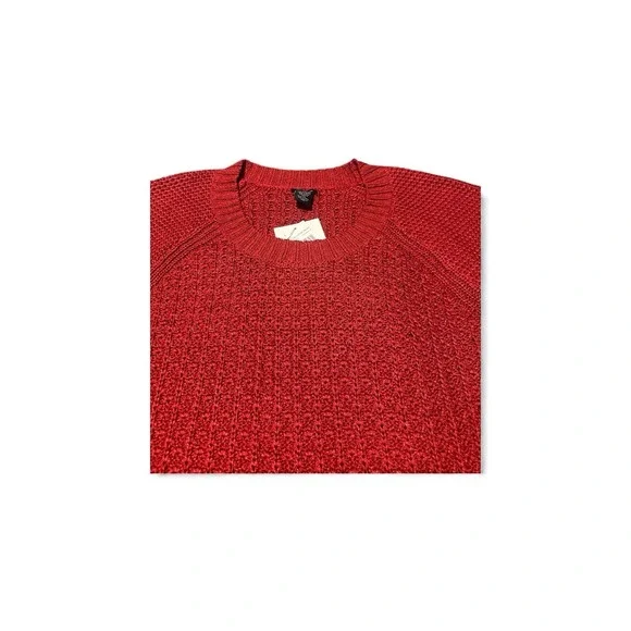 Calvin Klein Jeans Sweater Womens Size XXL Loose Knit Heavyweight‎ Red Pullover - Picture 2 of 7